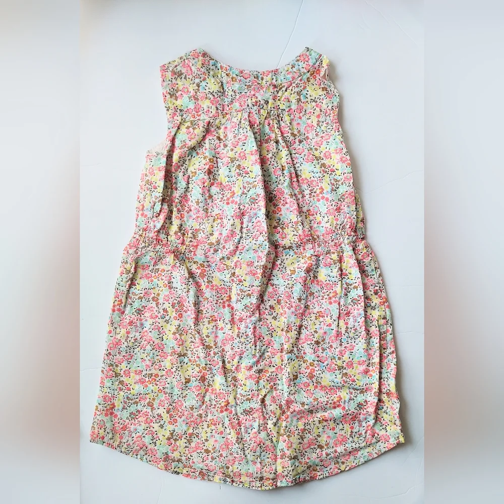 Old Navy Ruffle Front Button Down Sleeveless Dress Girls Size 4T Pink Floral